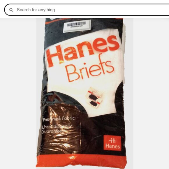 Vintage Hanes Men’s Briefs 3-Pack Size 44 White 1992 NWT Sealed USA Made - Picture 1 of 2